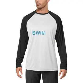 Eat Sleep Swim Repeat | Тениска за гмуркане с дълъг ръкав за плувци, естетична облекло, тениски fruit of the стан, мъжки ризи